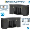 thumbnail image 3 of 71" Dog Crate TV Stand for 2 Large Dogs, Extra Large Double Dog Kennel Furniture with 2 Drawers and 2 Lockable Sliding Doors, Wooden Furniture Dogs Crate for Indoor Home Living Room, Black, 3 of 7