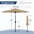 thumbnail image 2 of DSstyles 10ft Patio Umbrella with Push Tilt & Crank - 8-Rib Design, UV Protection & Waterproof, 2 of 7