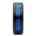 thumbnail image 3 of MJ Metals Jewelry Unisex MJ Metals Jewelry 8mm Black Plated Tungsten Carbide Wedding Band Blue Dragon Inlay Ring Size 12, 3 of 5