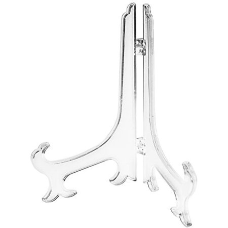 8.5" Clear Plastic Easels or Stand/Plate Holders to Display Pictures, Placecards, or Other Items at Weddings, Home Decoration, Birthdays, Tables (12)