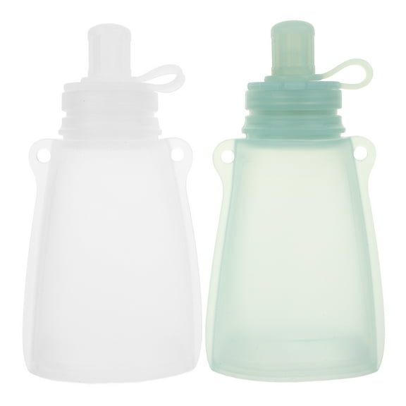 OUNONA Set of 2 Breastmilk Storage Freezer Bags, Baby Breastfeeding Bags with 120ml Capacity Each, Leak-Proof and