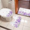 thumbnail image 4 of Lavender Bath Mat 3 Piece Bathroom Rug Set, Purple Spring Floral Botanical Butterfly Non Slip Bath Rug Contour Mat and Toilet Lid Cover, Absorbent Shower Mats Soft Bath Rugs and Mats Sets, 4 of 8