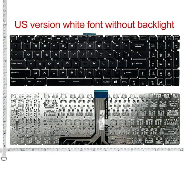 Clavier d'Ordinateur Portable Rétroéclairé US/RU/SP/FR pour MSI GT72 GS63 GE72 GL62M CX72 PX60 GE62 GP62 GV62 CR72 GL65 PX60 PE70 PE60 GL65 US Sans Rétroéclairage Blanc