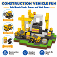 thumbnail image 3 of 100 Piece Magnetic Building Blocks Set for Kids Construction Toy with Trucks and Roads STEM Building Cubes Birthday Gift for Boys Girls Ages 3+, 3 of 6