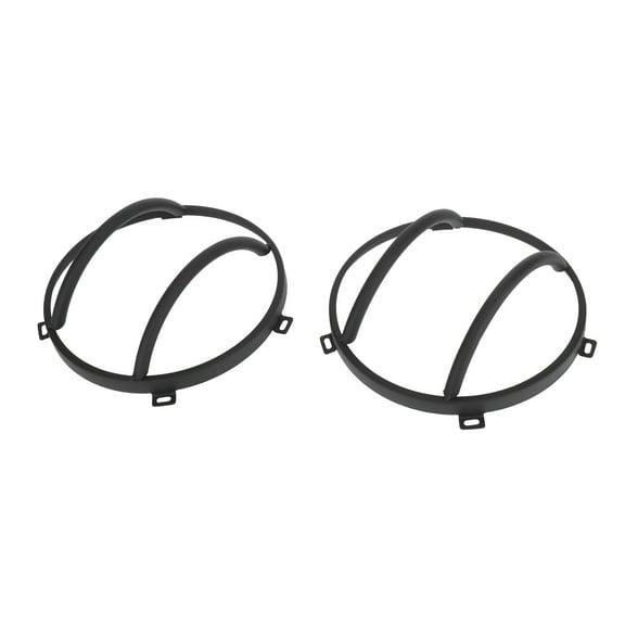 Unique Bargains 2pcs Headlight Round Grill Guard Protector Cover for Jeep Wrangler 07-17 for Jeep Wrangler JK 2018 Headlight Guard Metal Black