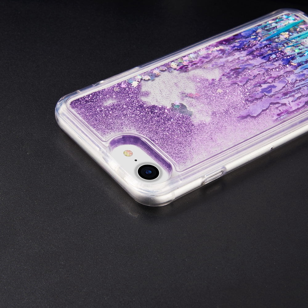 SUMACLIFE Sparkling Waterfall "Lavender Bliss" Protective Phone Case for Apple iPhone 7 Plus or iPhone 8 Plus (Exact Perfect Fit)