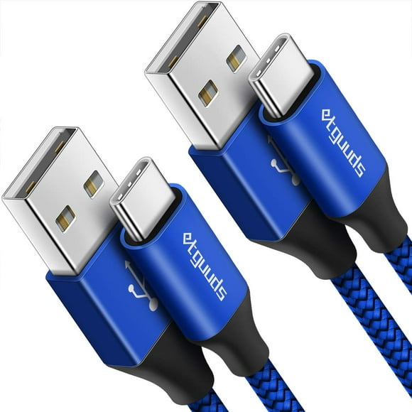 etguuds 2-Pack 3ft USB C Cable 3A Fast Charge, USB A to Type C Charger Cord Braided for Samsung Galaxy A10e A15 A25 A54 A51 A50, S24 S23 S22 S21 S20 S10 S10E S9, Note 20 10 9, Moto G G9 G8