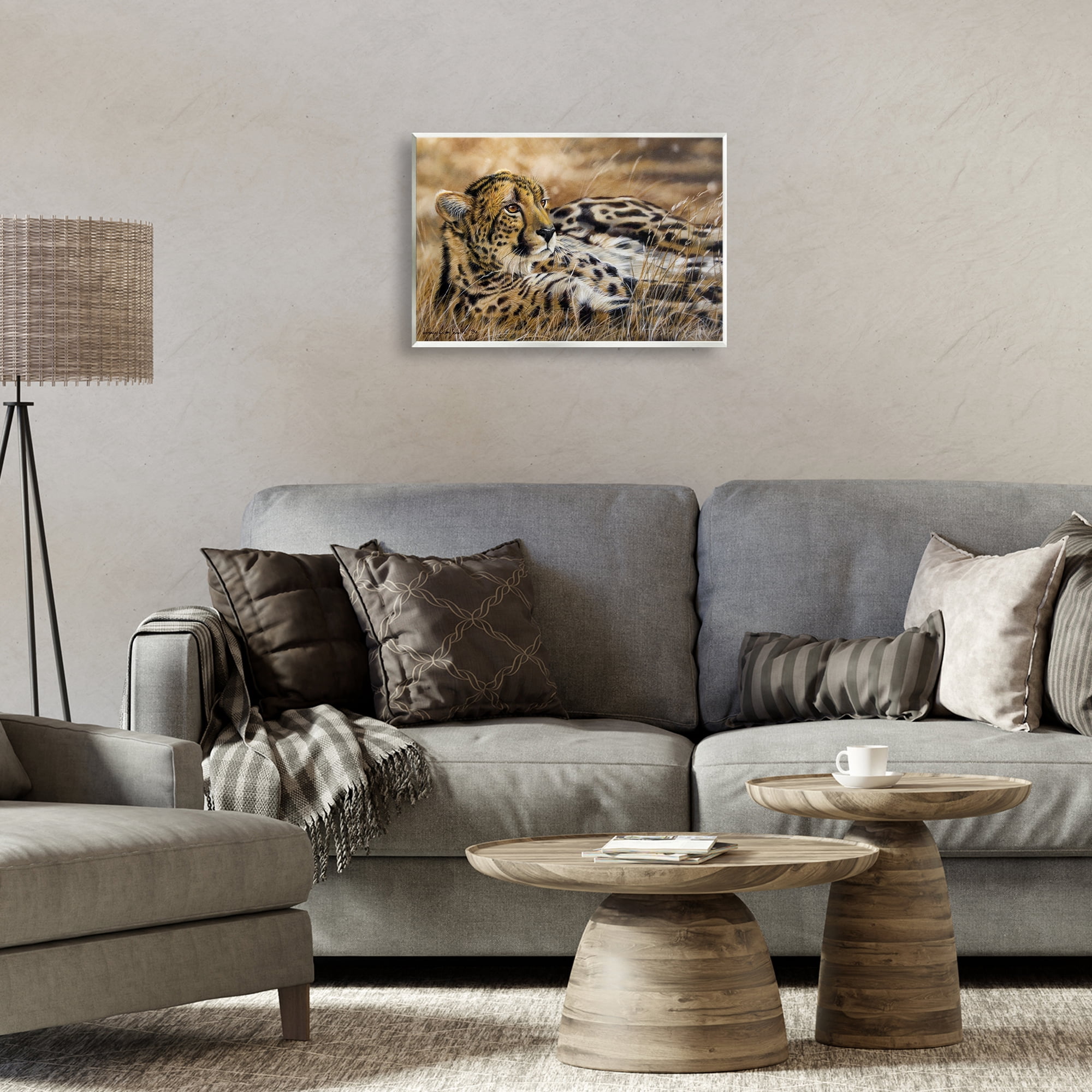 Stupell Industries Relaxing Leopard Scenery Animals & Insects Painting Unframed Art Print Wall Art, 19 x 13