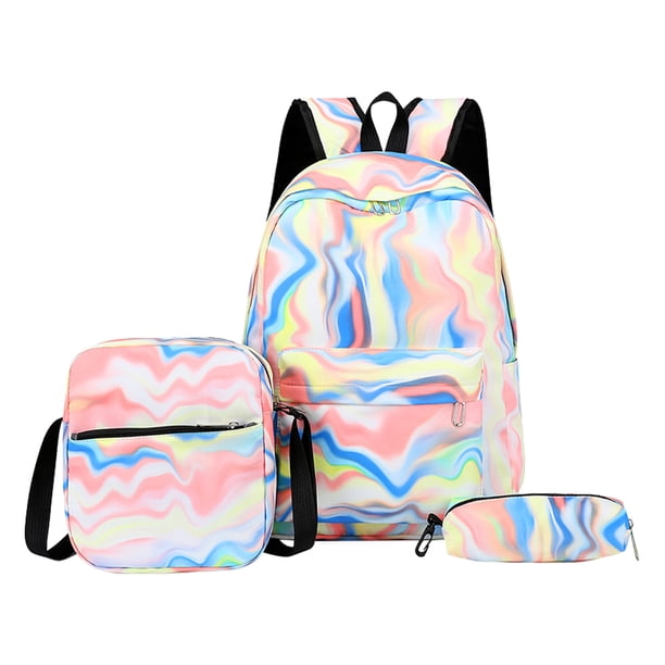 3 unids/set mochila de mujer moda niñas mochilas escolares de nailon para vacaciones (estilo 1) Ehuebsd Para Estrenar