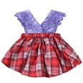 thumbnail image 2 of Toimothcn Robe Bébé Fille Manches Courtes Décontractée à Carreaux Imprimée avec Bandeaux Douce Coupe Ample Robes de Princesse Adaptées pour les Vacances d'Été, 2 of 3