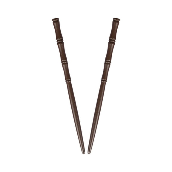 Carved Wooden Hair Sticks Set, Traditional Hair Chopsticks, 7 inches, 2 Pack, Vintage Style (Brown)