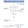 thumbnail image 6 of BLUEWING 36in Fishing Soft Squid Spreader Bar Offshore Fishing Spreader Bar with 6in Soft Squid and Big Game Trolling Lure for Wahoo Tuna Marlin Mahi Mahi, Green, 6 of 6
