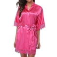 thumbnail image 1 of Bata de satén para novia, dama de honor, bata tipo kimono, ropa de dormir, albornoz, 1 of 4