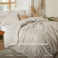 thumbnail image 2 of Juego de edredón Bedsure Boho King, color beige, 3 piezas, acogedor, 2 of 7