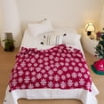 thumbnail image 3 of Soft Cozy Red Snowflake Throw Blanket Christmas Knitted Blanket Lightweight Fluffy Fleece Blanket for Sofa Couch Holiday Decor (2,130x170cm(51x67inch)), 3 of 7