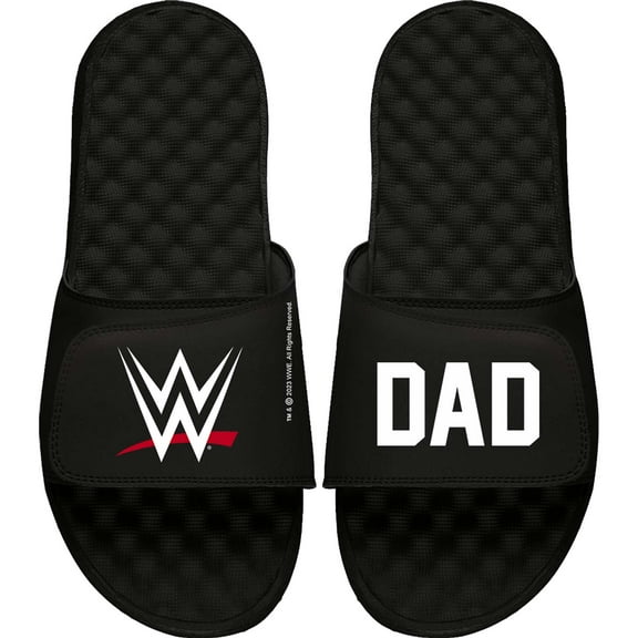 Men's ISlide Black WWE Logo Dad Slide Sandals