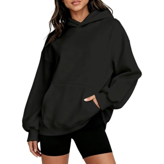 Women's Oversized Fleece Hoodie Comfy Loose Fit Pullover Sweatshirt Fall Winter Clothes