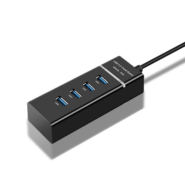 Seitruly ABS USB 3,0 Hub portátil 4 puertos transmisión rápida ratón teclado WiFi cámara Joystick Notebook ordenador escritorio Hubs Videojuegos y accesorios Negro