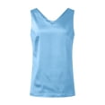 thumbnail image 2 of Tank For Women V Neck Silk Summer Satin Sleeveless Blouse Basic Camisole Shirts, 2 of 3
