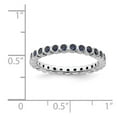 thumbnail image 2 of 925 Sterling Silver Bezel Polished Patterned Stackable Created Sapphire Ring Size 5 Stackable Ring for Women, 2 of 2