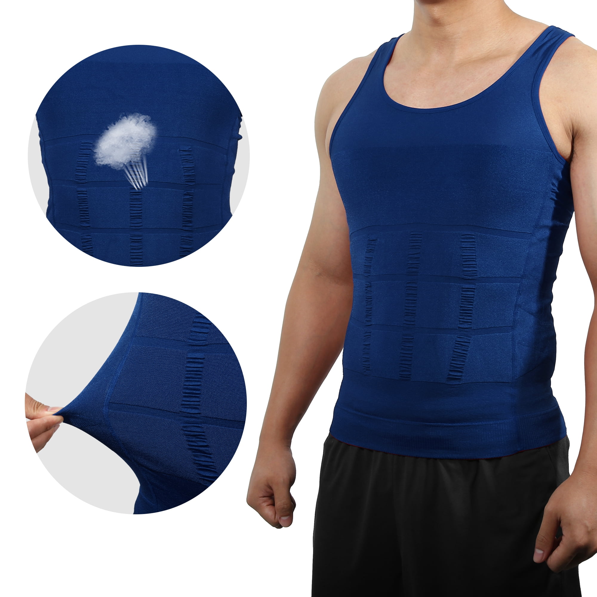 Unique Bargains Men Body Slimming Tummy Shaper Shapewear Waist Girdle XL Dark Blue