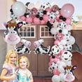 thumbnail image 4 of Cow Party Balloons, Farm Party Balloons Set of Cow Foil Balloons, Cow Print Balloons, Baby Pink Balloons, Walking Cow Mylar Balloon for Farm Birthday Party, Farm Animal Theme Party, 4 of 7