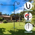 thumbnail image 2 of Garden Flag Holder Stand and Shepherd Hook, 37.4 Inches with 1/2 Inch Thick Heavy Duty Garden Flag Stand, Rust Resistant Yard Flag Pole Holder for Flag, Lights and Plants(Without Solar Lights & Flag), 2 of 7