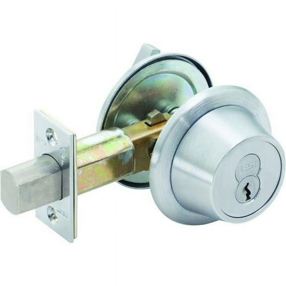 Stanley Best  2.75 in. 8T Series Backset 7 Pin Standard Strike Less Core Classroom Deadbolt, Satin Chrome