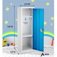 thumbnail image 4 of AdirOffice Steel 48" Metal 1-Door Storage Locker 1 Tier w/Key and Internal Hooks, Blue, 4 of 9