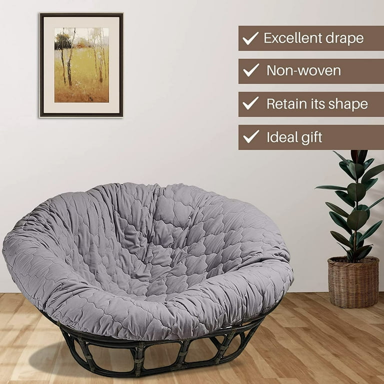 Hudson Comfort Double Papasan Cushion Cover Quilted Shape Soft Microfiber Fabric Zippered Papasan Cushion Cover Only Gray Double 62x82 Inch Designed to Fit a 58x78 Cushion Walmart