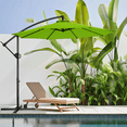 thumbnail image 4 of 10ft Offset Hanging Market Patio Umbrella with Easy Tilt Adjustment,Polyester Shade,8 Ribs for Backyard,Poolside,Lawn and Garden,Green, 4 of 9