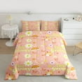 thumbnail image 2 of Homewish Groovy Flowers Bedding Comforter Set 2pcs for Boys Girls,Cartoon Rainbow Butterfly Twin Comforter Sets Microfiber,Kawaii Cute Breathable Bedding Set,Microfiber Bedroom Decor,Reversible, 2 of 8