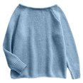 thumbnail image 3 of Women's Off Shoulder Oversized Knit Sweater – Soft Loose Fit Long Sleeve Crewneck Pullover Top, Solid Color Casual Comfort Wear for Fall & Winter, 3 of 3