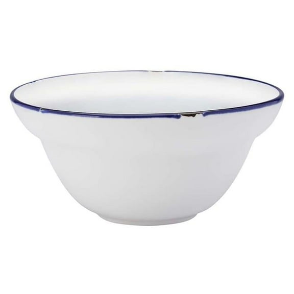9 oz Tin White & Blue Porcelain Cereal Bowl