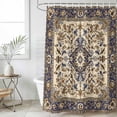 thumbnail image 6 of Boho Southwestern Shower Curtain Set - Long 72" x 84" Washable Bathtub Curtain with 12 Hooks, Vintage Geometric Ethnic Blue Brown Waterproof Fabric Stall Shower Curtains for Bathroom/Bathtub Décor, 6 of 6