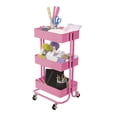 thumbnail image 2 of Darice Rose Gold 3-Tier Metal Rolling Cart, 13.9 x 16.8 x29.9, 2 of 3