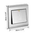 thumbnail image 2 of Interruptor de botón de timbre montado en la pared, reiniciable, tono plateado, AC 250V 16A, panel de acero inoxidable 3.39''x3.39'', 2 of 5
