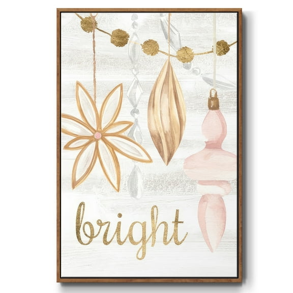 Elegant Ornaments Collection B - Framed Gallery Wrapped Holiday Canvas - 17 x 25 - Rosewood Frame