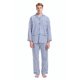 thumbnail image 2 of GLOBAL Conjuntos de Pijamas para Hombre, Ropa de Dormir de Franela 100% Algodón, Ropa de Dormir Superior E Inferior de Manga Larga, Rayas Retro Azules L, 2 of 5