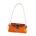 thumbnail image 3 of Women's Shoulder Bag, Glossy Handbag Satchel Travel Shoulder Bag, Stylish Lightweight Underarm Bag Tote Bag for Spring Travel Summer Party Orange, 3 of 7