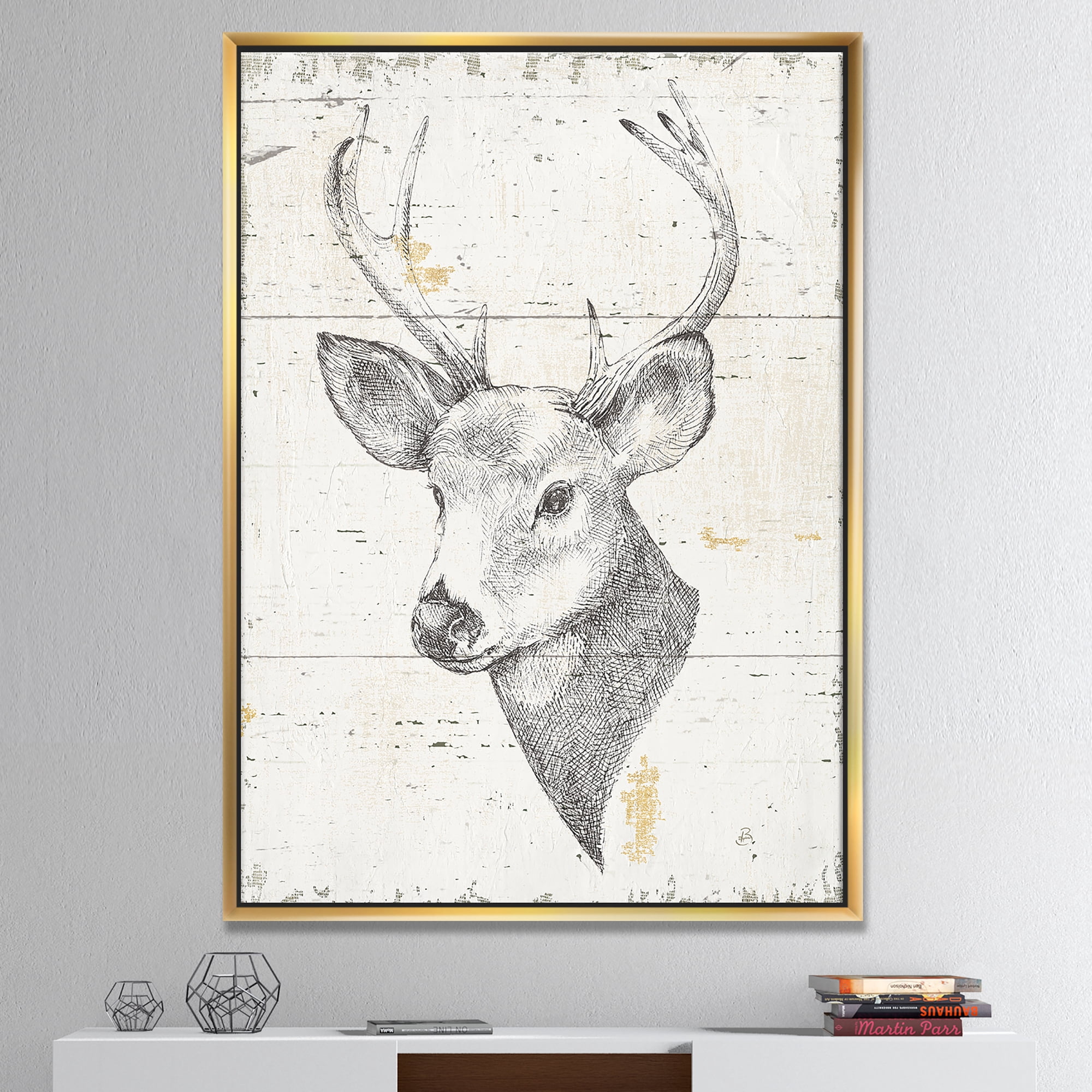 Designart ' Deer Wild and Beautiful II ' Wildlife Animal Framed Canvas