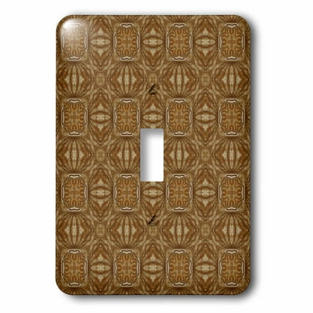 3dRose Rich brown and taupe ornate geometric cross and square pattern - Single Toggle Switch (Best Places For The Rich And Single)