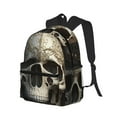 thumbnail image 2 of Lsque Gold Pattern Skull Classic Casual Backpack - Large Capacity Water-Resistant Backpack for School, Work, Travel, and Outdoor Activities, 2 of 8