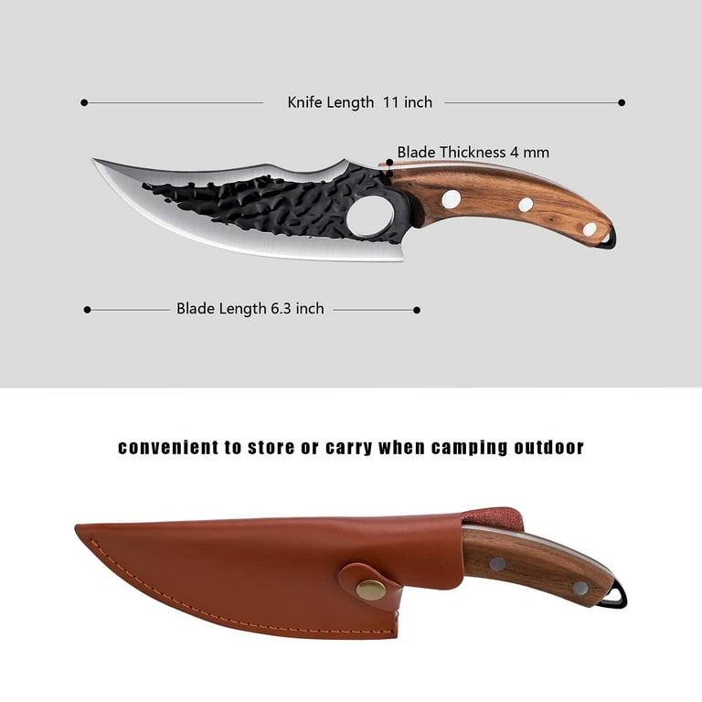  Huusk Knife Japan Kitchen, Upgraded Viking Knives with Sheath  Hand Forged Butcher Knife for Meat Cutting Japanese Cooking Meat Cleaver  Huusk Chef Knives for Outdoor Camping, BBQ: Home & Kitchen