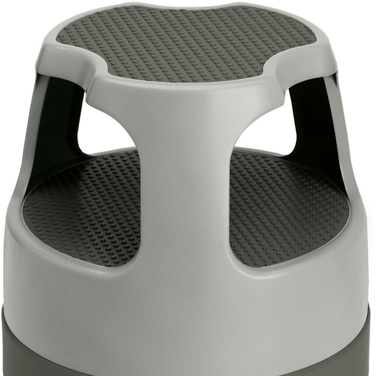 Scooter Stool, Round, 2-Step, Step and Lock Wheels, 300 lb Capacity, 15 Scooter Stool, Round, 2-Step, Step and Lock Wheels, 300 lb Capacity, 15