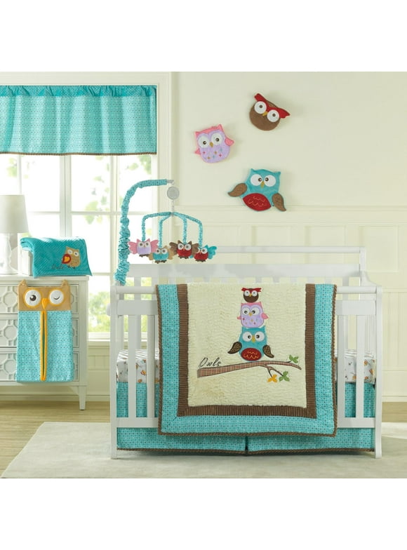 Spotty Owls 10 Piece Crib Bedding Set