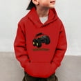 thumbnail image 2 of DHFJKG Sweatshirts Little Boys Girls Truck Car Printed Sweatshirts Long Sleeve Hooded Pocket Pullover Toddler Kids Winter Warm Shirt Sweater Tops For 3-14 Years Round Neck Stylish Tops, 2 of 5