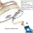 thumbnail image 5 of 42 Inch Retractable Ceiling Fan with Light and Remote Control, Modern Bluetooth Music Invisible Chandelier Fans with 3 Lights Level and 3 Speeds for Bedroom Dining/Living Room, 5 of 9