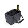 thumbnail image 2 of 6 Bottle Wine Carrier with Divider Felt Wine Storage Tote Bag, Portable Reusable Wine Travel Bag with Handle for Christmas Travel Camping Picnic Party ( Gray), 2 of 5
