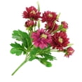 thumbnail image 4 of Artificial Chrysanthemum Bouquet Simulation Flower Table Centerpiece Floral Decor Home Office Fake Flower, Rose Red, 4 of 10